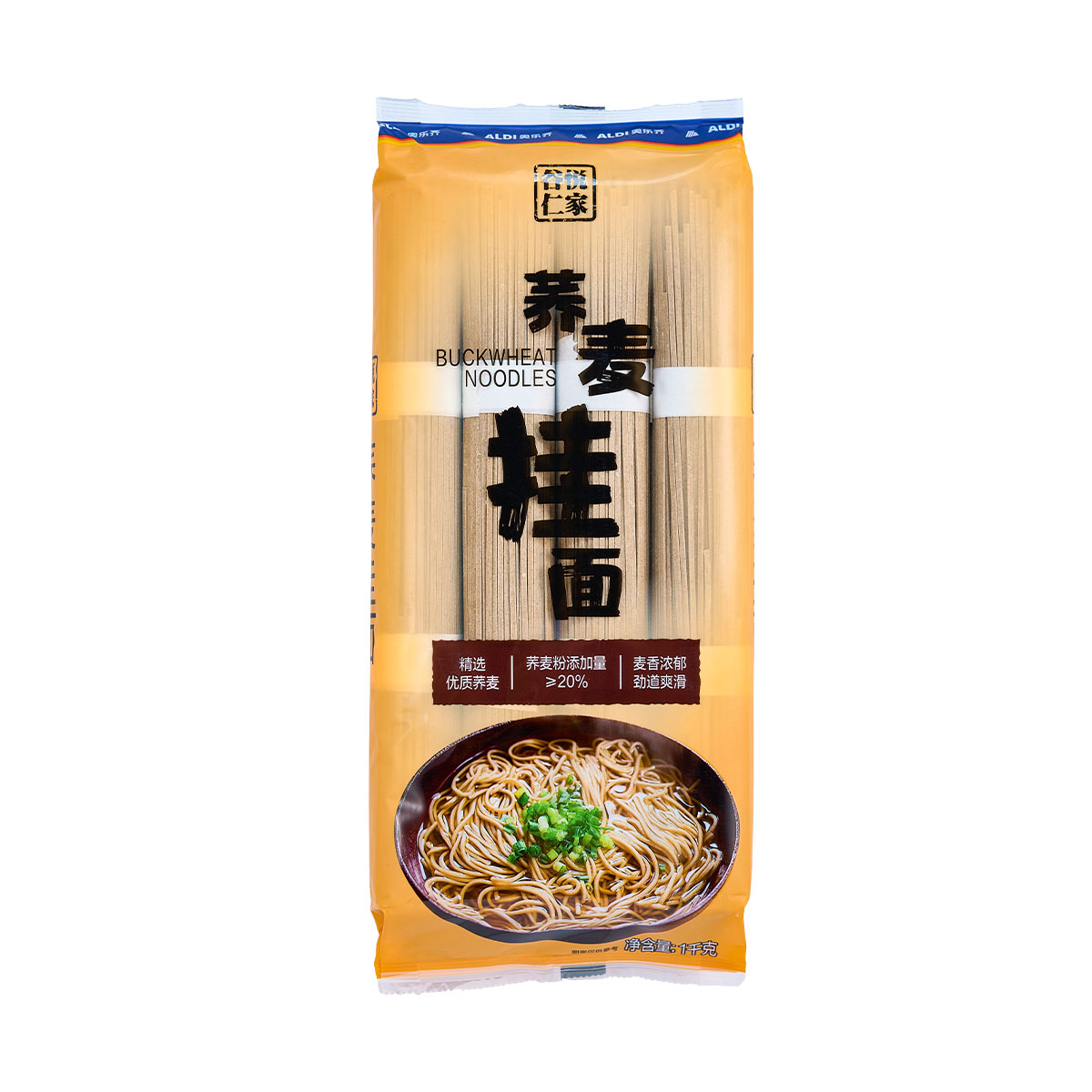 谷悦仁家荞麦挂面1kg-奥乐齐-FoodTalks食品产品库