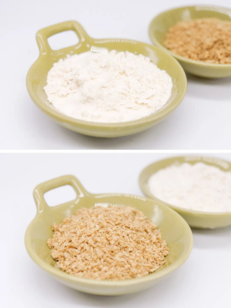 酶解燕麦粉（上）、酶解燕麦纤维（下）