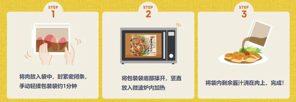 龟甲万蒸汽调味酱料袋的使用步骤