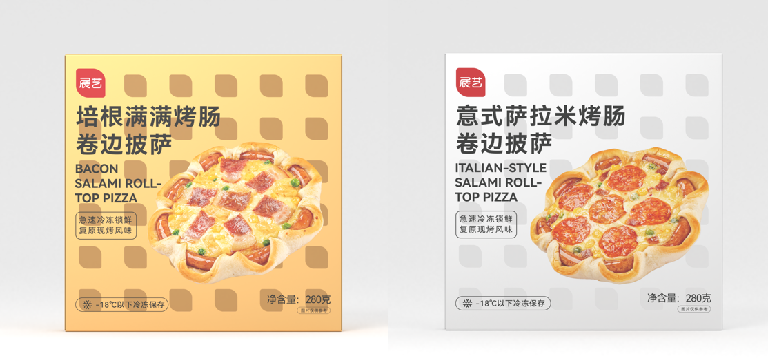 展艺烤肠卷边披萨