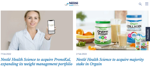 雀巢收购植基营养品公司