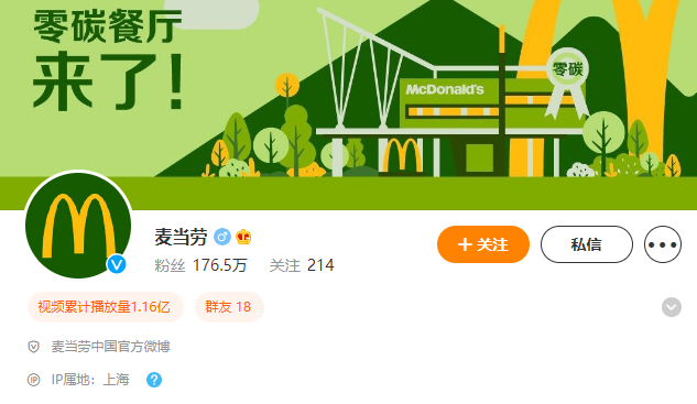 麦当劳微博绿色头像及背景