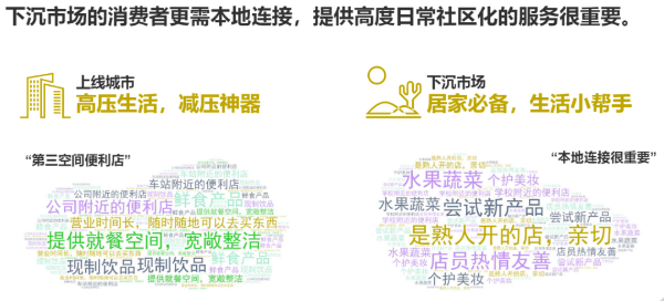 上线城市与下沉市场便利店的功能差异