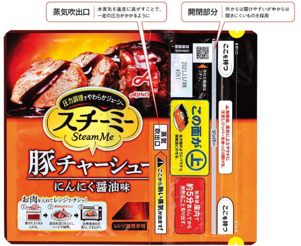 味之素微波袋烹调味料的包装正面图