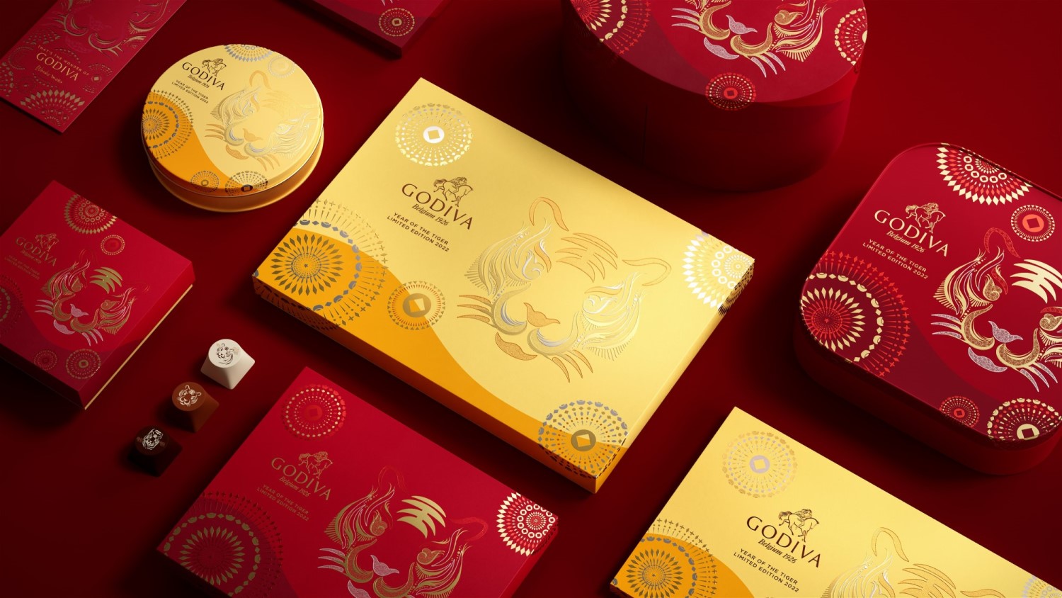 GODIVA歌帝梵2022年CNY虎年限量版礼盒包装设计--FoodTalks食品案例库