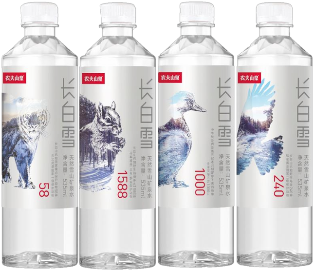农夫山泉注册"长白雪"商标,推出差异化瓶装饮用水