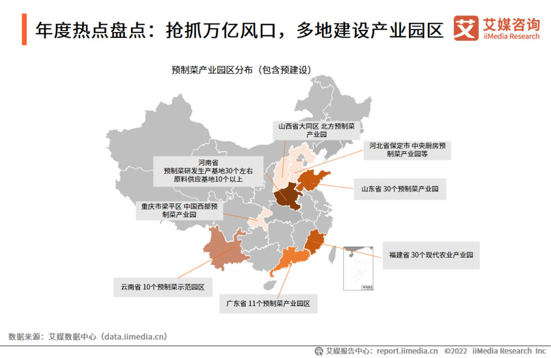 预制菜产业园区分布（包含预建设）