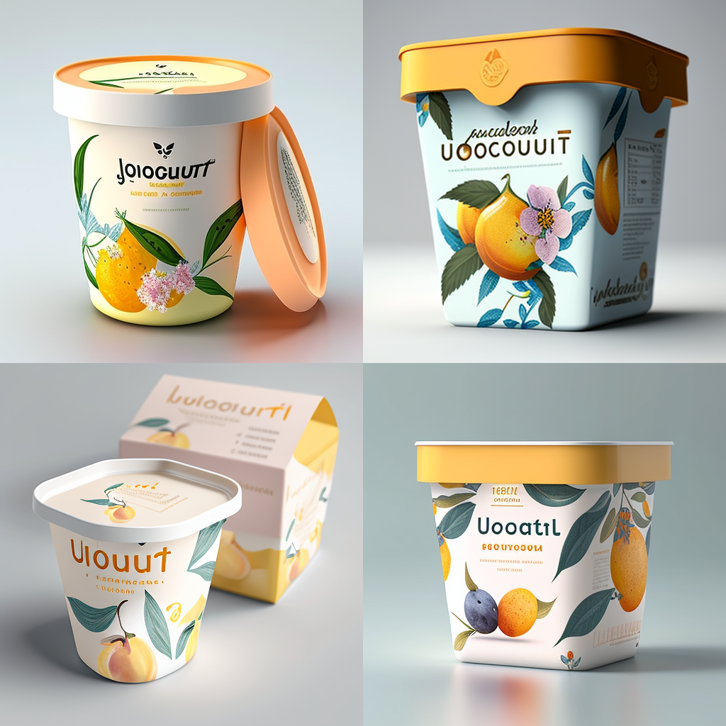 Midjourney设计的枇杷味酸奶包装