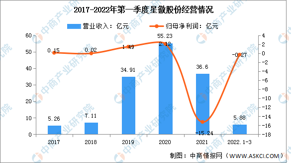 2017-2022年第一季度星徽股份经营情况