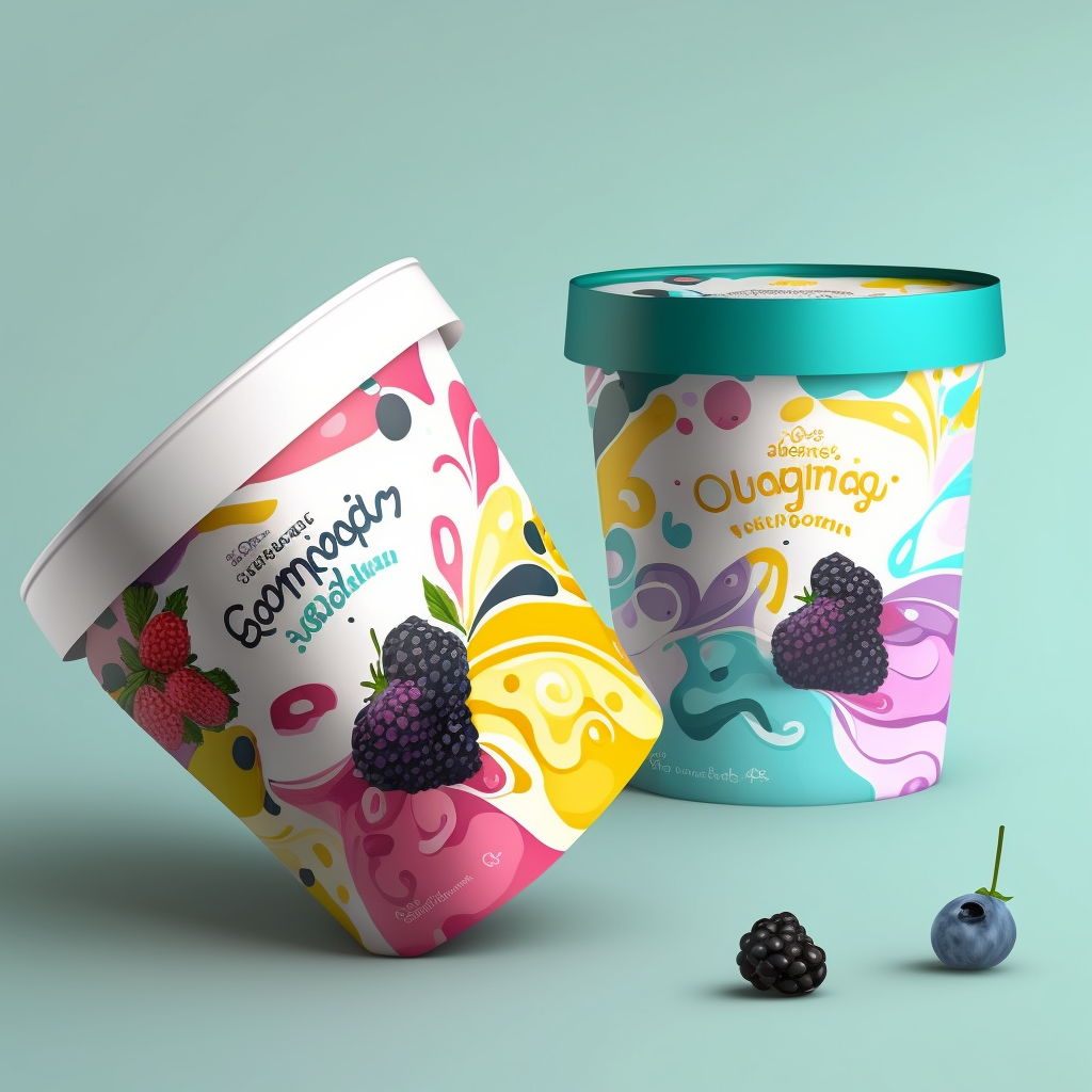 Midjourney设计的酸奶包装
