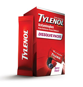 TYLENOL® 成人止痛速溶粉