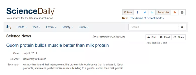Quorn蛋白的生物效价研究