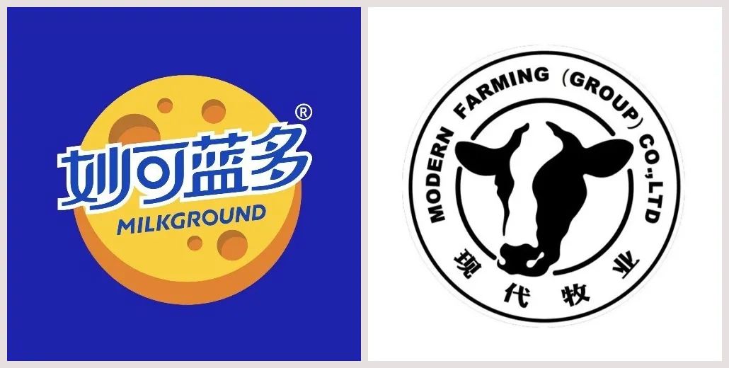 妙可蓝多和现代牧业logo