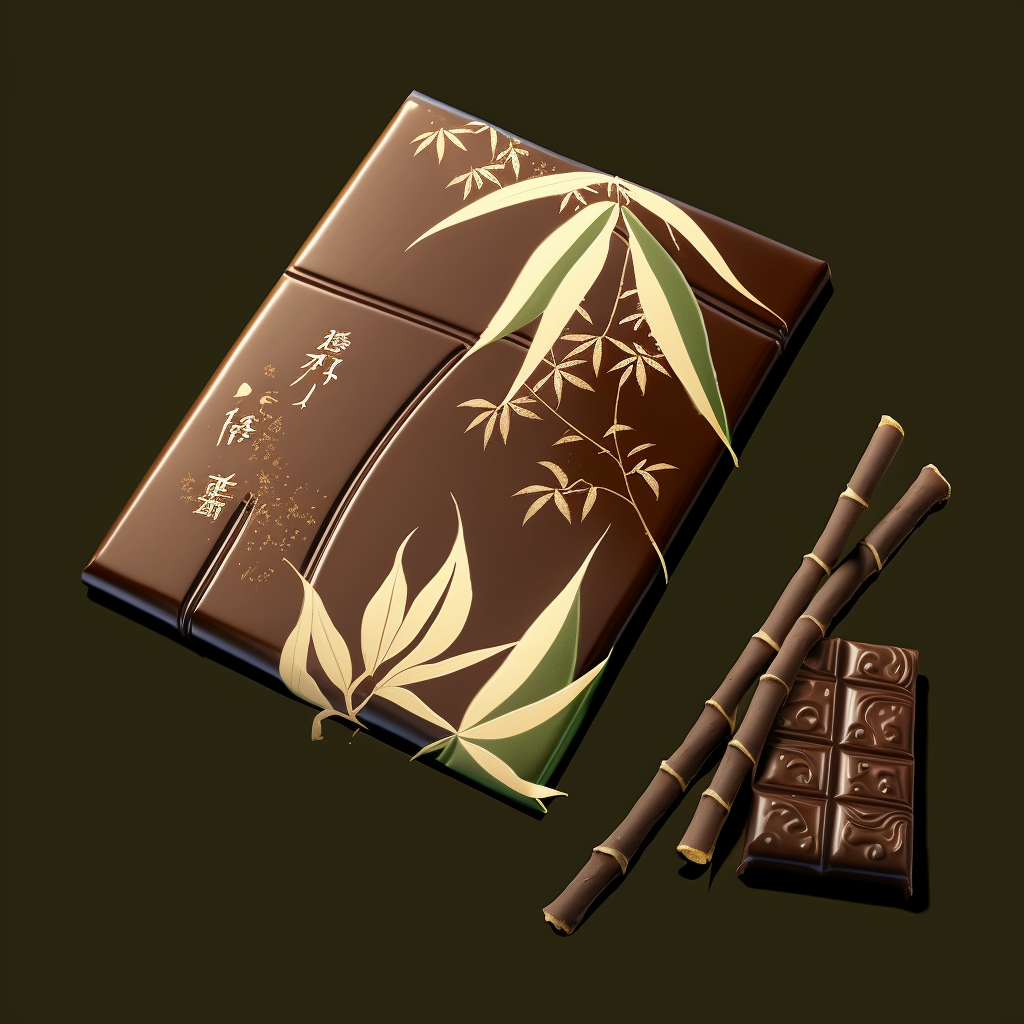 Midjourney生成的中国风竹巧克力