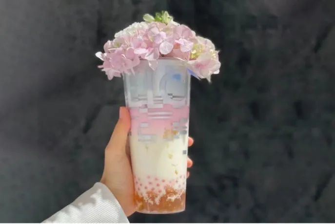 鲜花奶茶