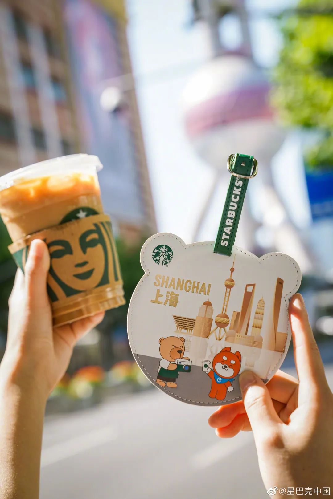 星巴克城市系列萌熊行李牌