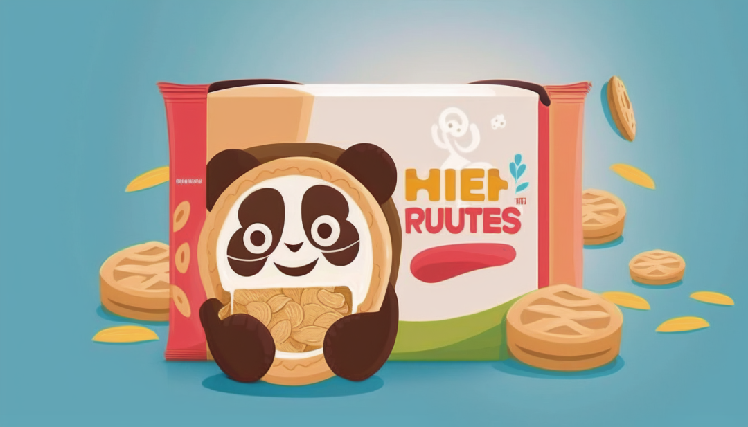 Midjourney设计的功能熊猫在吃饼干包装（图2）