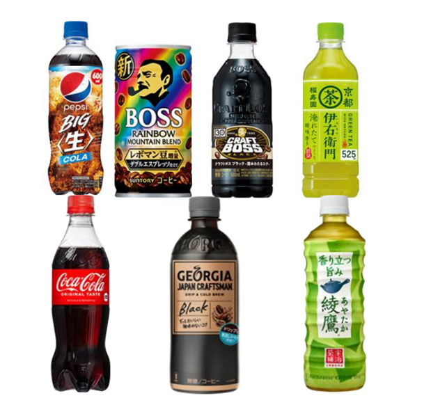 日本上市的可乐、咖啡与茶饮料