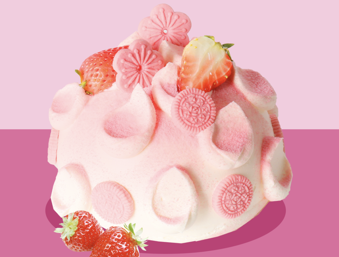 美到让人惊艳的樱花慕斯蛋糕，绵密浓香，入口即化，看着就好满足_饼干_step_奥利奥