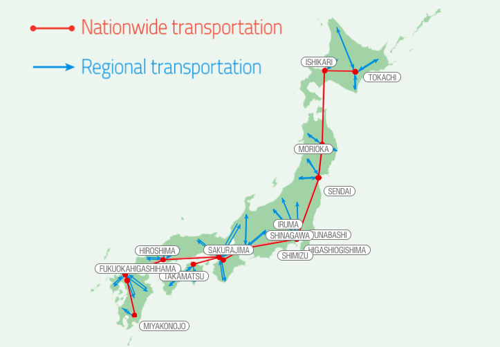 日冷物流在日本的交通物流网络