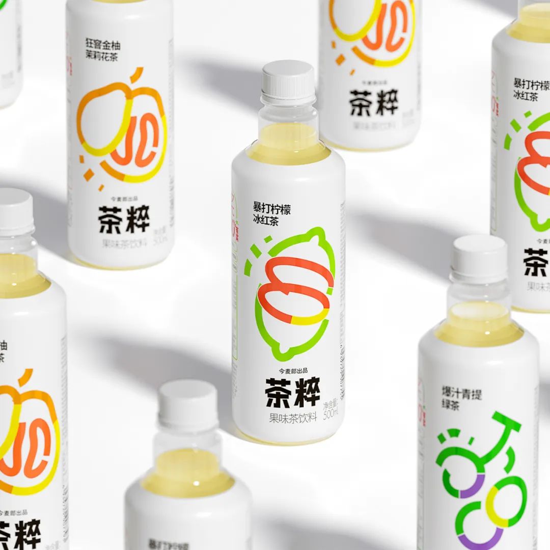 今麦郎果茶新品牌「茶粹」包装，撞色很清新！-FoodTalks