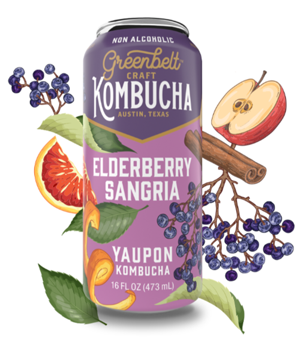 Elderberry Sangria Yaupon Kombucha
